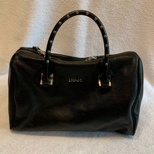 Lou Jo black leather Boston Bag